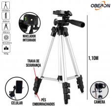 Tripé Celular/Câmera 1,10m com Suporte OR-3110 Oberon